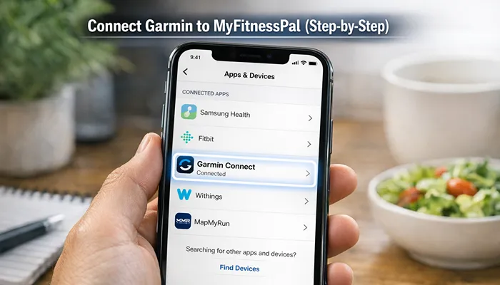 MyFitnessPal apps and devices Garmin connect option