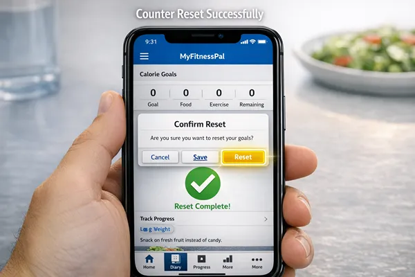 confirm reset myfitnesspal counter save changes screen