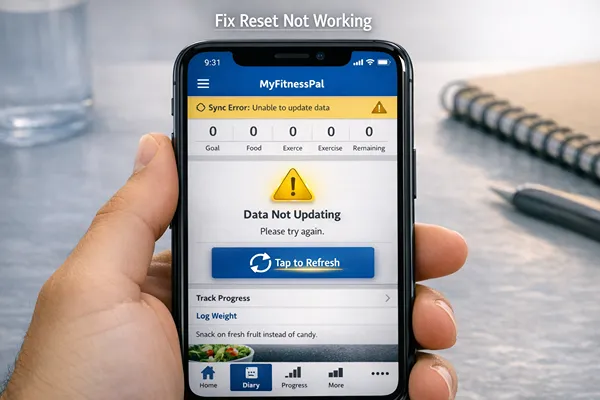 myfitnesspal counter reset successfully zero calories screen
