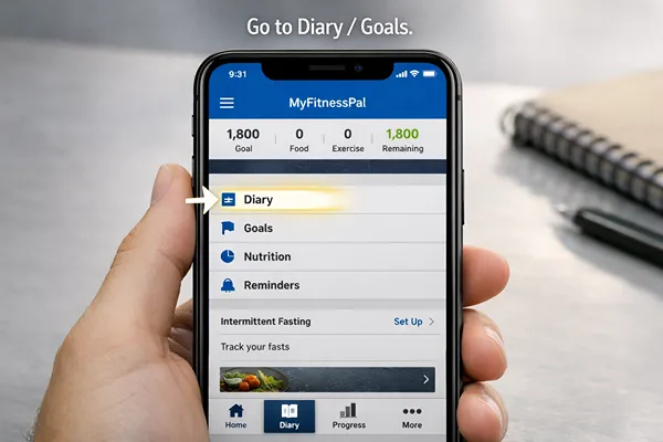 edit or reset calorie data in myfitnesspal app
