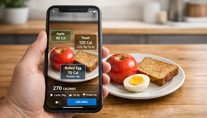 MyFitnessPal meal scan feature scanning food and estimating calories